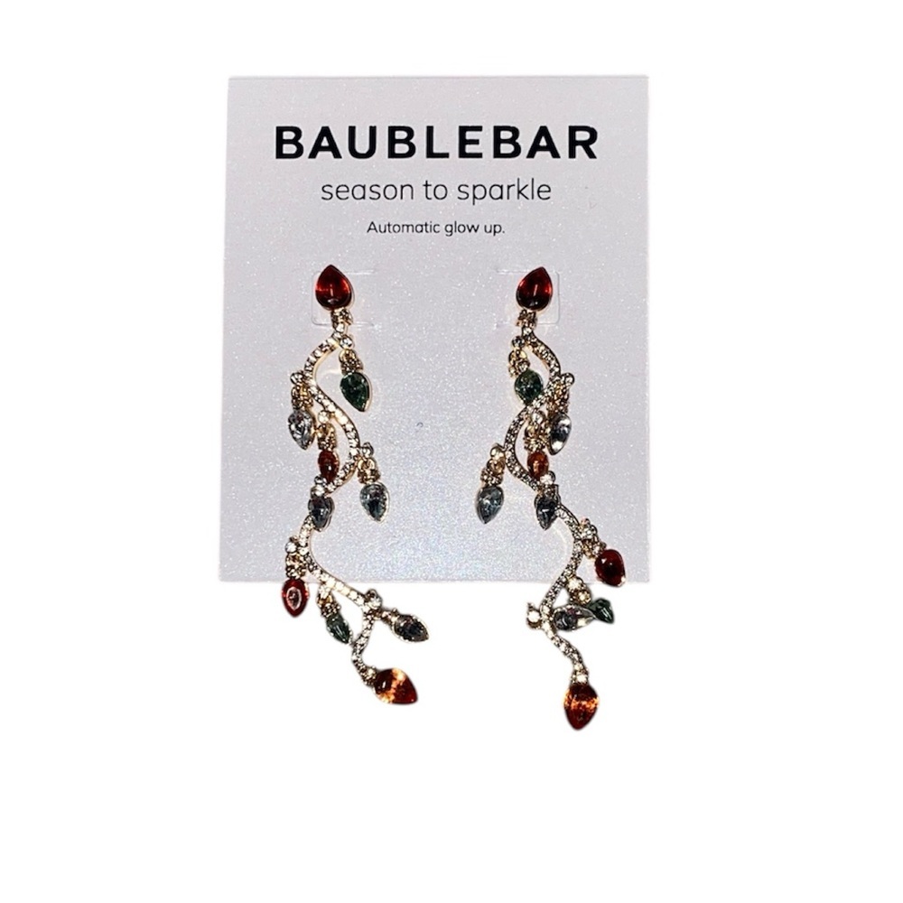 NWT BaubleBar Season of Sparkle Christmas Lights Earrings